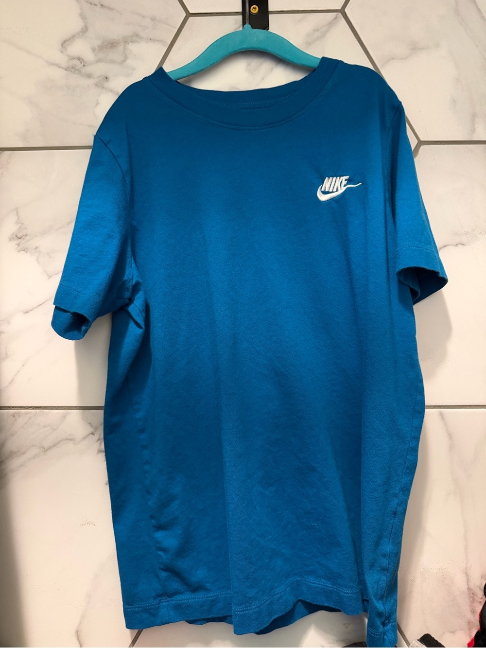 Nike Teal Blue Short Sleeve Tee with White Swoosh